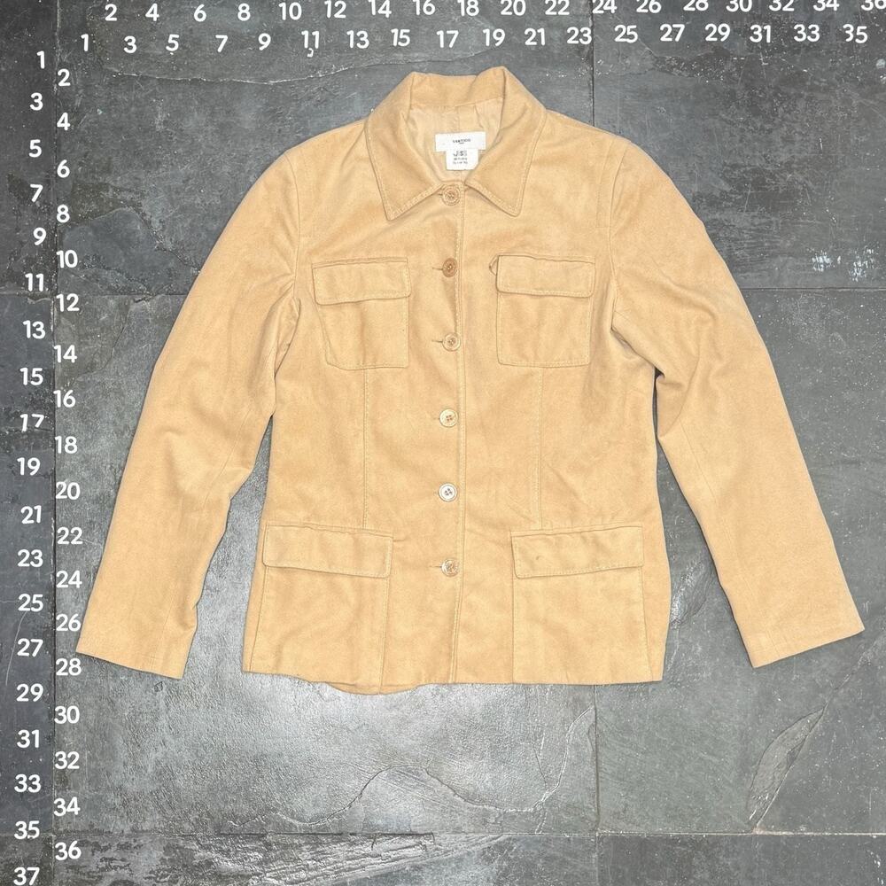 Vertigo Paris Women's Faux Suede Button-Front Safari Jacket, Size S